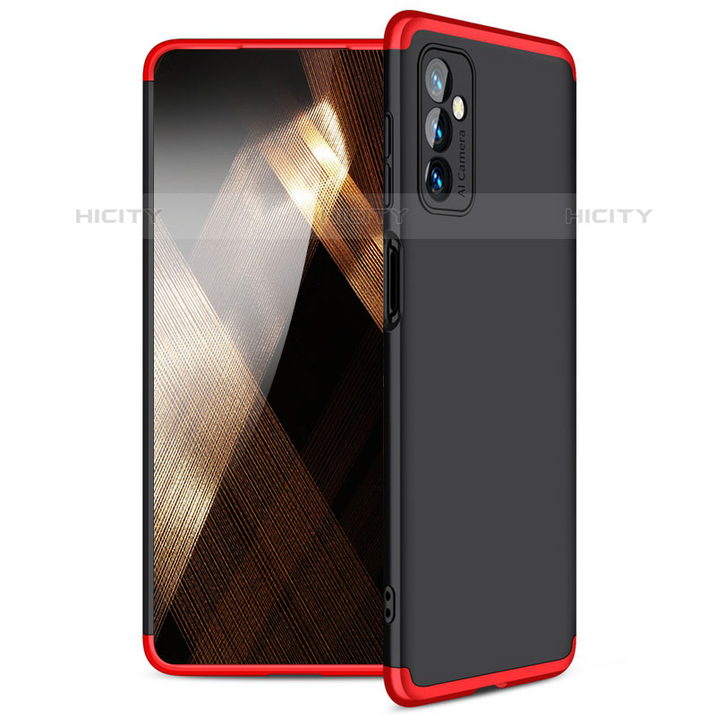 Custodia Plastica Rigida Cover Opaca Fronte e Retro 360 Gradi per Samsung Galaxy M52 5G Rosso e Nero