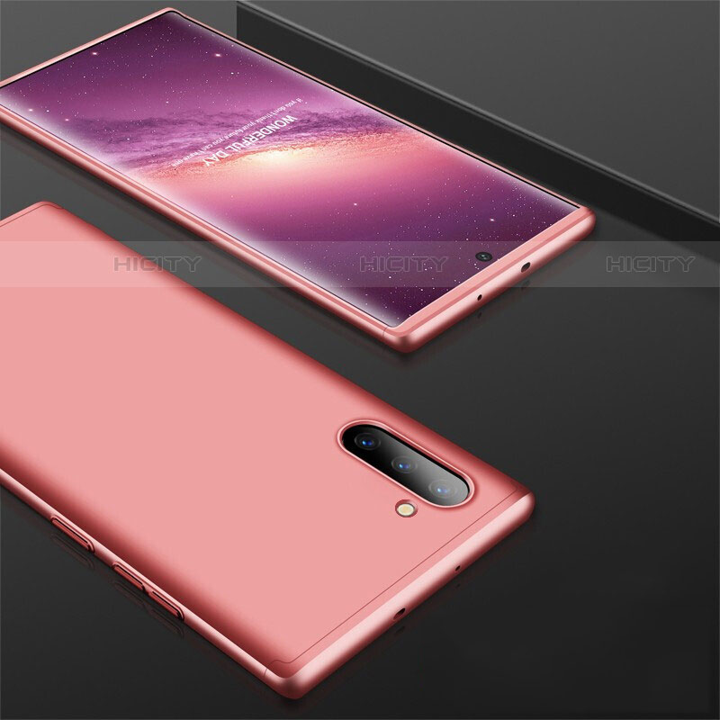 Custodia Plastica Rigida Cover Opaca Fronte e Retro 360 Gradi per Samsung Galaxy Note 10 5G Oro Rosa