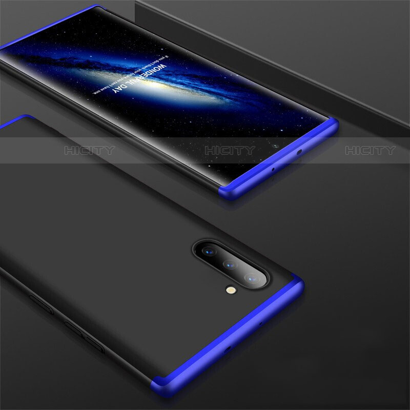 Custodia Plastica Rigida Cover Opaca Fronte e Retro 360 Gradi per Samsung Galaxy Note 10 Blu e Nero