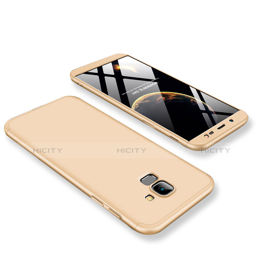 Custodia Plastica Rigida Cover Opaca Fronte e Retro 360 Gradi per Samsung Galaxy On6 (2018) J600F J600G Oro