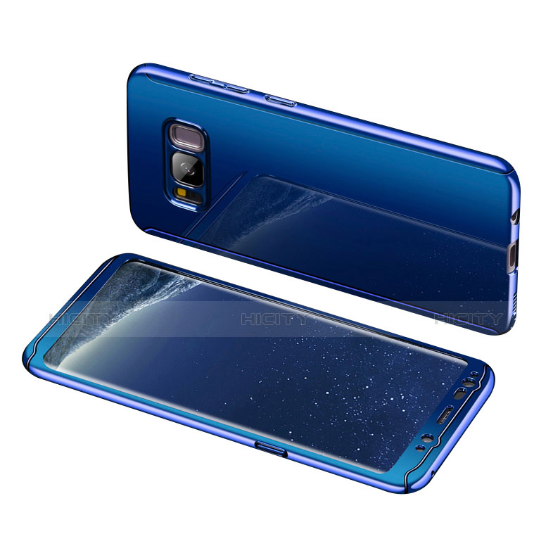 Custodia Plastica Rigida Cover Opaca Fronte e Retro 360 Gradi per Samsung Galaxy S8 Blu