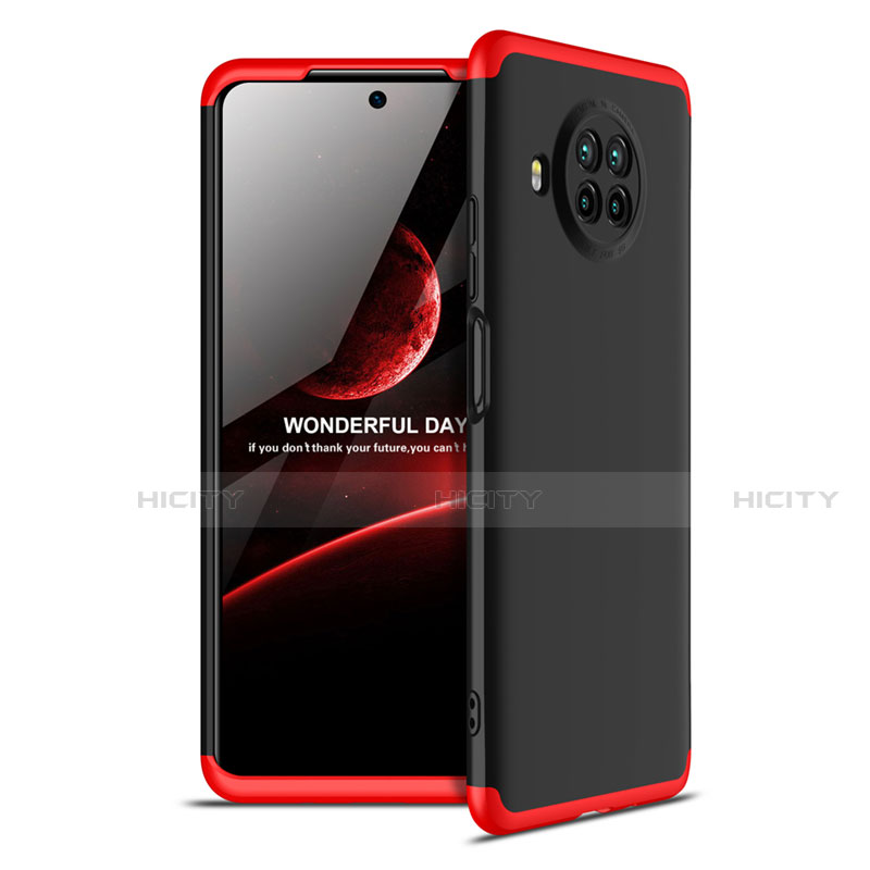 Custodia Plastica Rigida Cover Opaca Fronte e Retro 360 Gradi per Xiaomi Mi 10i 5G Rosso e Nero