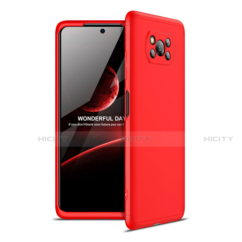 Custodia Plastica Rigida Cover Opaca Fronte e Retro 360 Gradi per Xiaomi Poco X3 Rosso