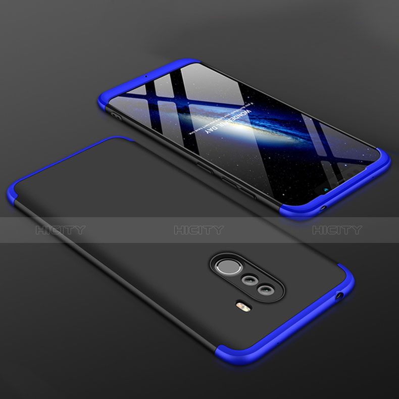 Custodia Plastica Rigida Cover Opaca Fronte e Retro 360 Gradi per Xiaomi Pocophone F1 Blu e Nero