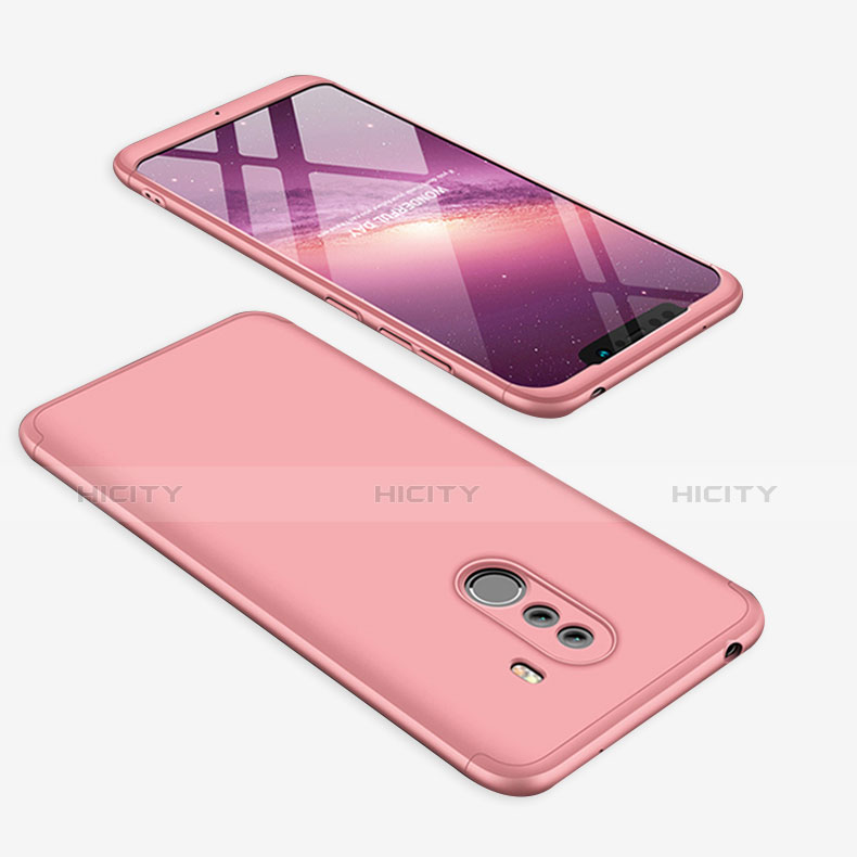 Custodia Plastica Rigida Cover Opaca Fronte e Retro 360 Gradi per Xiaomi Pocophone F1 Oro Rosa