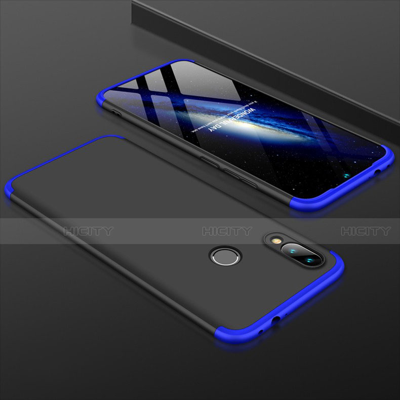 Custodia Plastica Rigida Cover Opaca Fronte e Retro 360 Gradi per Xiaomi Redmi Note 7 Pro Blu e Nero