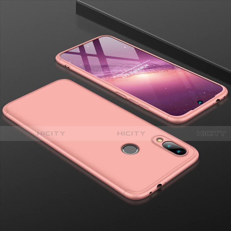 Custodia Plastica Rigida Cover Opaca Fronte e Retro 360 Gradi per Xiaomi Redmi Note 7 Pro Oro Rosa