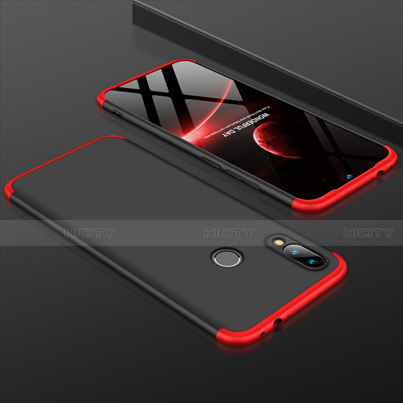 Custodia Plastica Rigida Cover Opaca Fronte e Retro 360 Gradi per Xiaomi Redmi Note 7 Pro Rosso e Nero