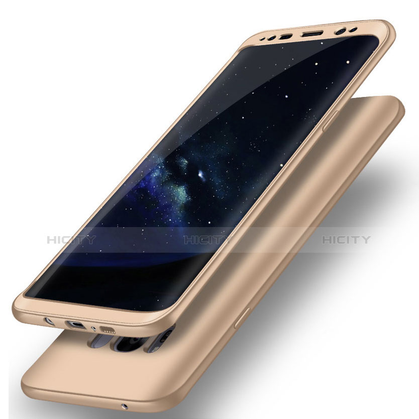 Custodia Plastica Rigida Cover Opaca Fronte e Retro 360 Gradi Q02 per Samsung Galaxy S8 Plus Oro