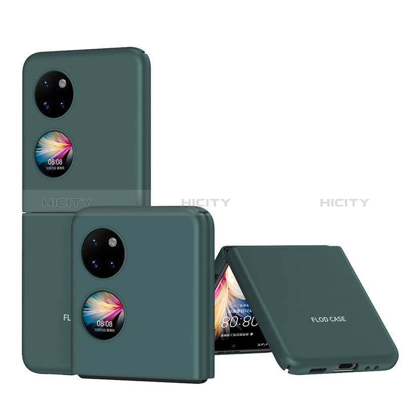 Custodia Plastica Rigida Cover Opaca Fronte e Retro 360 Gradi QH1 per Huawei P50 Pocket Verde