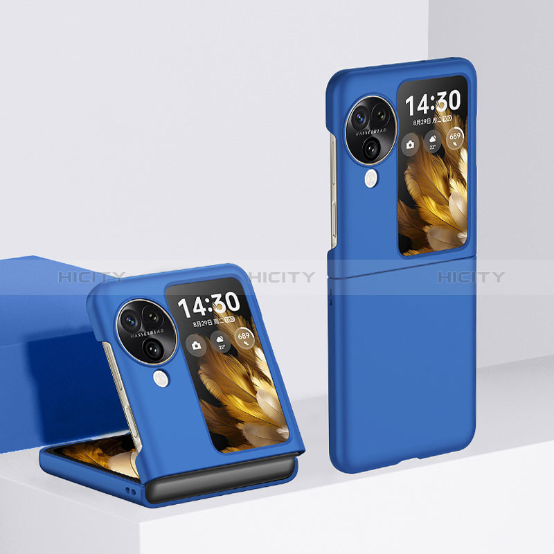 Custodia Plastica Rigida Cover Opaca Fronte e Retro 360 Gradi QH3 per Oppo Find N3 Flip 5G Blu