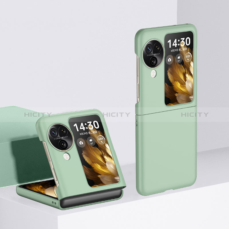 Custodia Plastica Rigida Cover Opaca Fronte e Retro 360 Gradi QH3 per Oppo Find N3 Flip 5G Verde Pastello