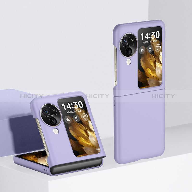 Custodia Plastica Rigida Cover Opaca Fronte e Retro 360 Gradi QH3 per Oppo Find N3 Flip 5G Viola