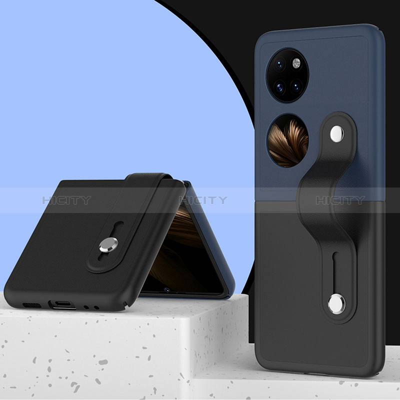 Custodia Plastica Rigida Cover Opaca Fronte e Retro 360 Gradi QH4 per Huawei P50 Pocket Nero