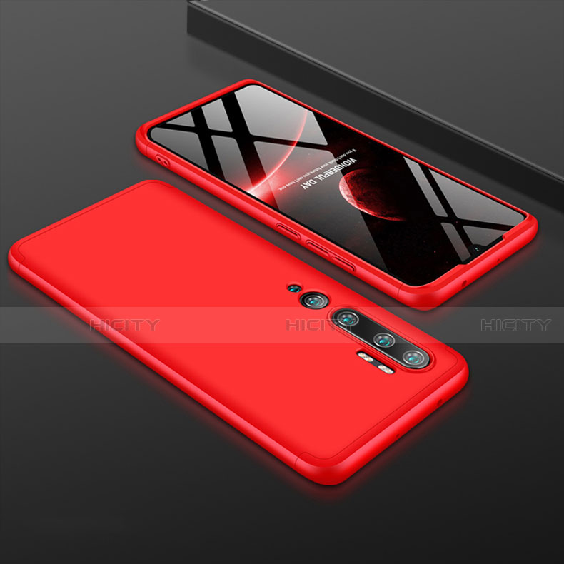 Custodia Plastica Rigida Cover Opaca Fronte e Retro 360 Gradi R01 per Xiaomi Mi Note 10 Pro Rosso