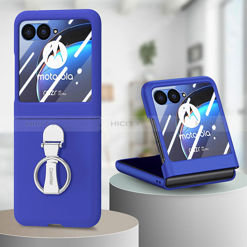 Custodia Plastica Rigida Cover Opaca Fronte e Retro 360 Gradi SD1 per Motorola Moto Razr 40 Ultra 5G Blu