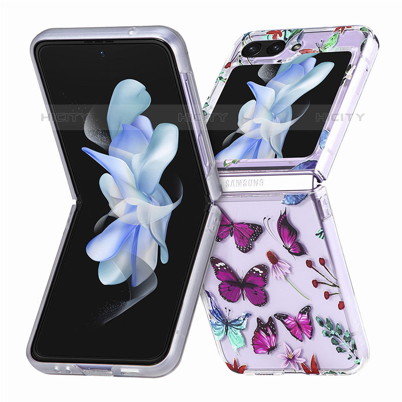 Custodia Plastica Rigida Cover Opaca Fronte e Retro 360 Gradi SD4 per Samsung Galaxy Z Flip5 5G Viola