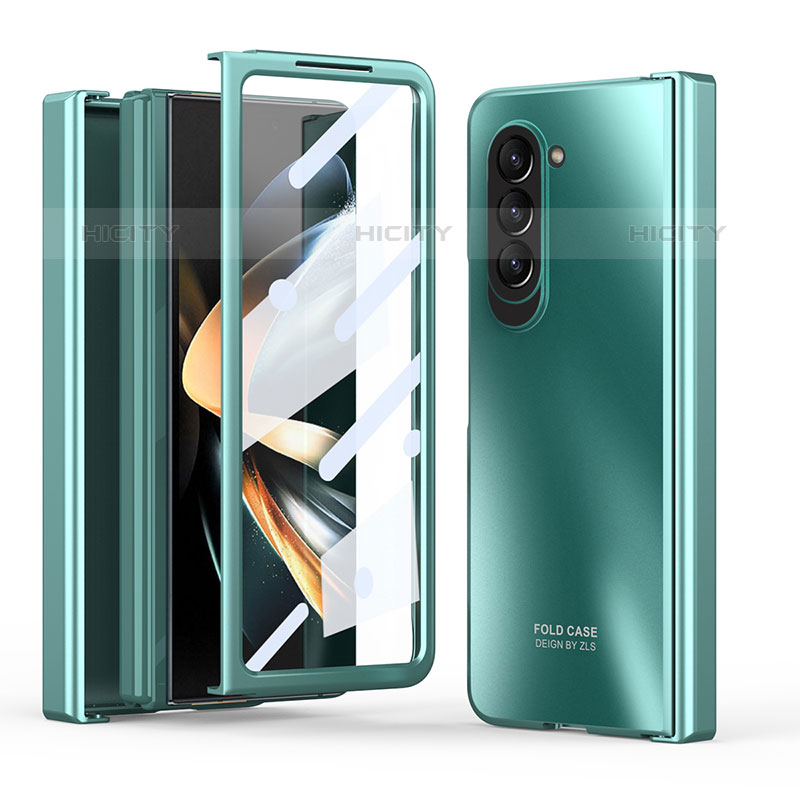 Custodia Plastica Rigida Cover Opaca Fronte e Retro 360 Gradi Z01L per Samsung Galaxy Z Fold5 5G Verde