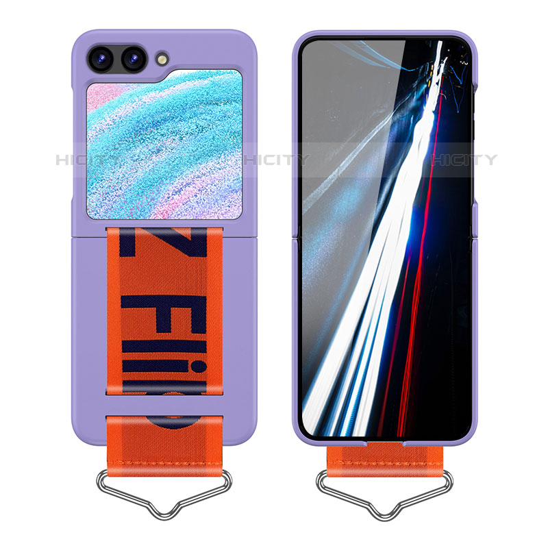 Custodia Plastica Rigida Cover Opaca Fronte e Retro 360 Gradi Z02L per Samsung Galaxy Z Flip5 5G Lavanda