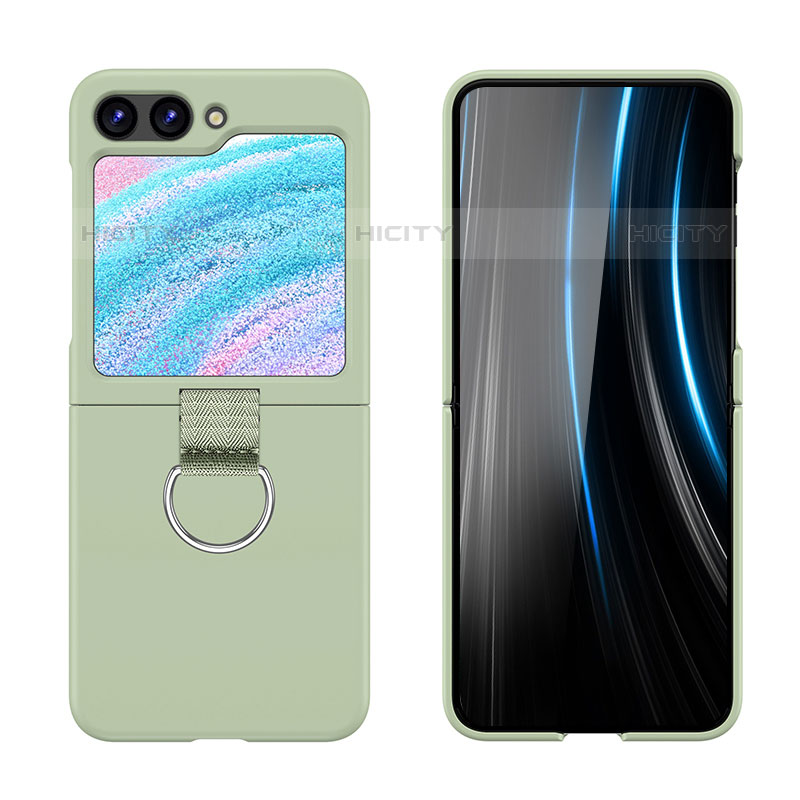 Custodia Plastica Rigida Cover Opaca Fronte e Retro 360 Gradi Z03L per Samsung Galaxy Z Flip5 5G Verde Pastello