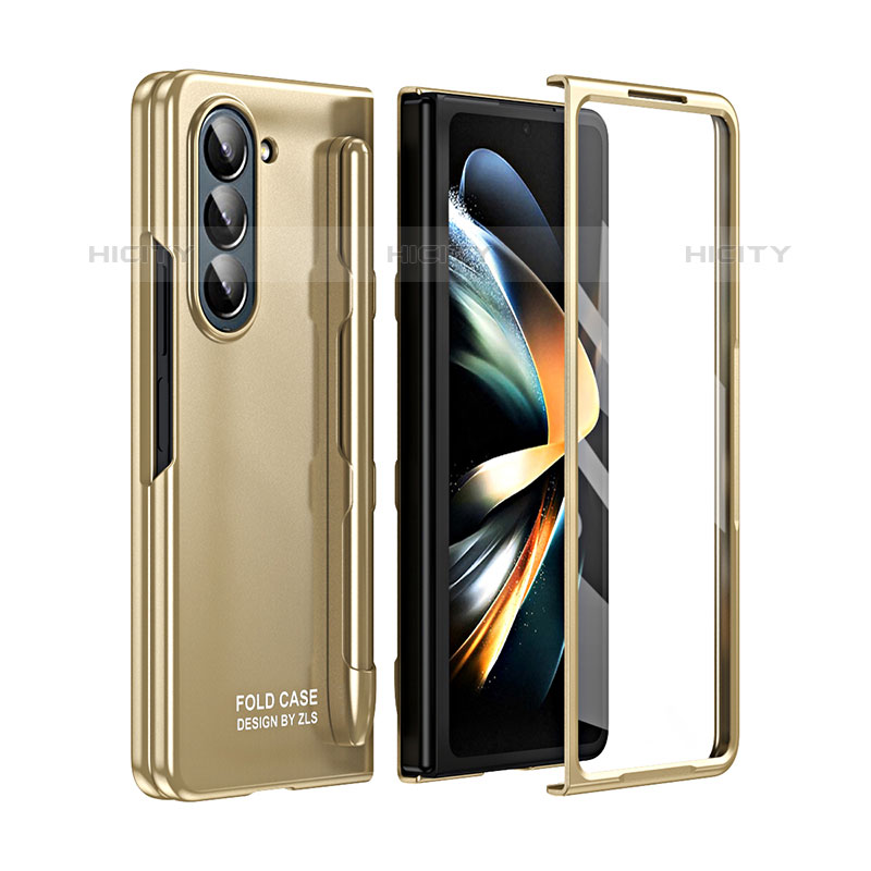 Custodia Plastica Rigida Cover Opaca Fronte e Retro 360 Gradi ZL1 per Samsung Galaxy Z Fold5 5G Oro