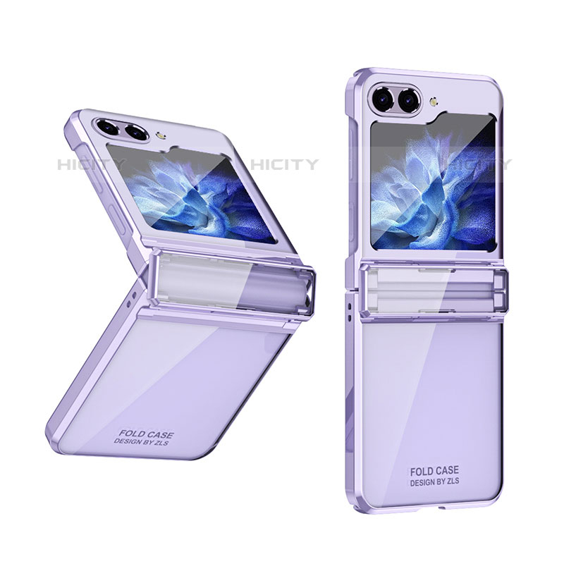 Custodia Plastica Rigida Cover Opaca Fronte e Retro 360 Gradi ZL10 per Samsung Galaxy Z Flip5 5G Viola