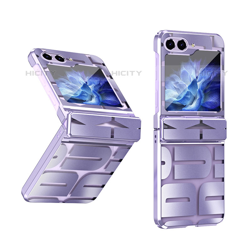 Custodia Plastica Rigida Cover Opaca Fronte e Retro 360 Gradi ZL2 per Samsung Galaxy Z Flip5 5G Viola