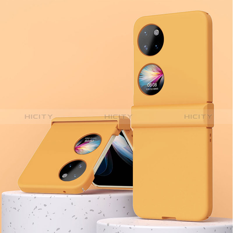 Custodia Plastica Rigida Cover Opaca Fronte e Retro 360 Gradi ZL3 per Huawei P60 Pocket Arancione
