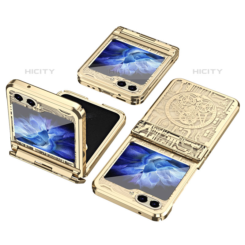 Custodia Plastica Rigida Cover Opaca Fronte e Retro 360 Gradi ZL3 per Samsung Galaxy Z Flip5 5G Oro