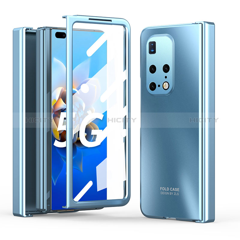 Custodia Plastica Rigida Cover Opaca Fronte e Retro 360 Gradi ZL5 per Huawei Mate X2 Blu