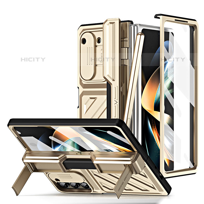 Custodia Plastica Rigida Cover Opaca Fronte e Retro 360 Gradi ZL5 per Samsung Galaxy Z Fold5 5G Oro