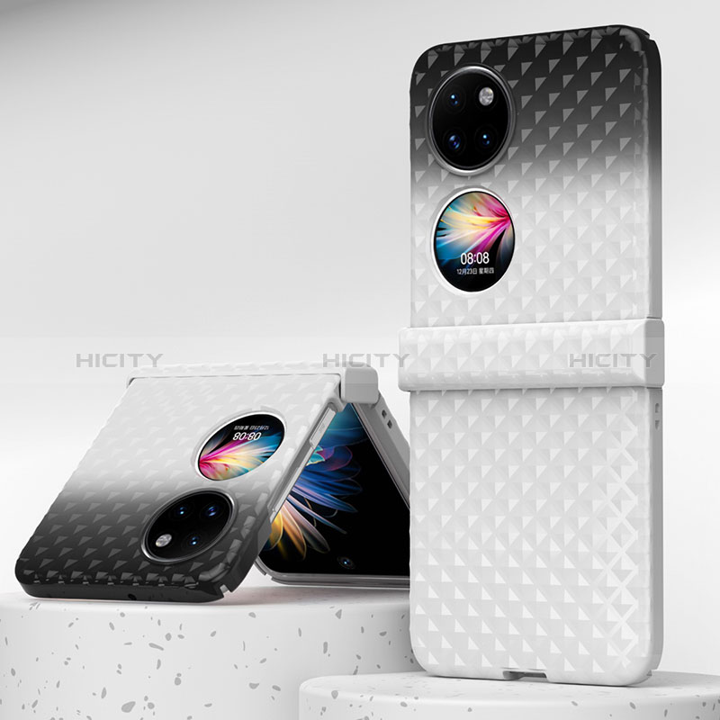 Custodia Plastica Rigida Cover Opaca Fronte e Retro 360 Gradi ZL6 per Huawei P50 Pocket Bianco