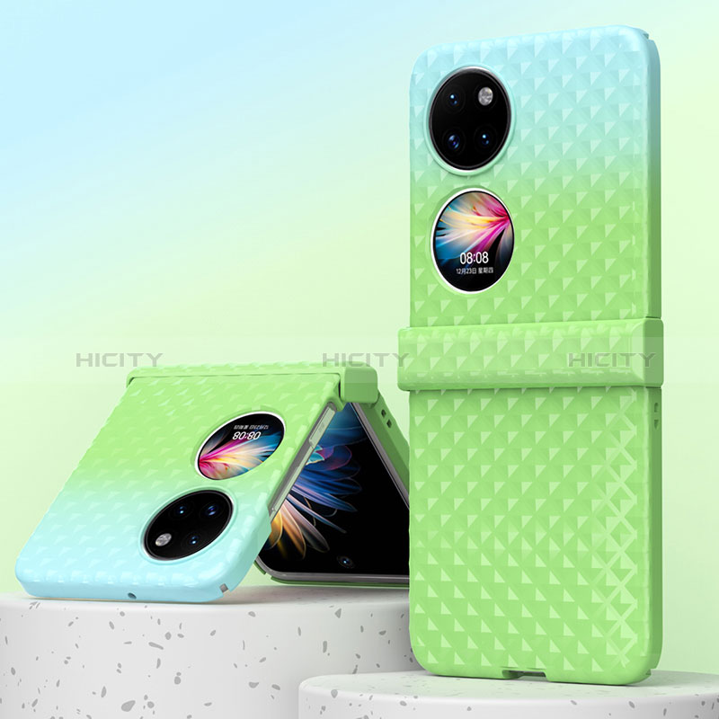 Custodia Plastica Rigida Cover Opaca Fronte e Retro 360 Gradi ZL6 per Huawei P50 Pocket Verde