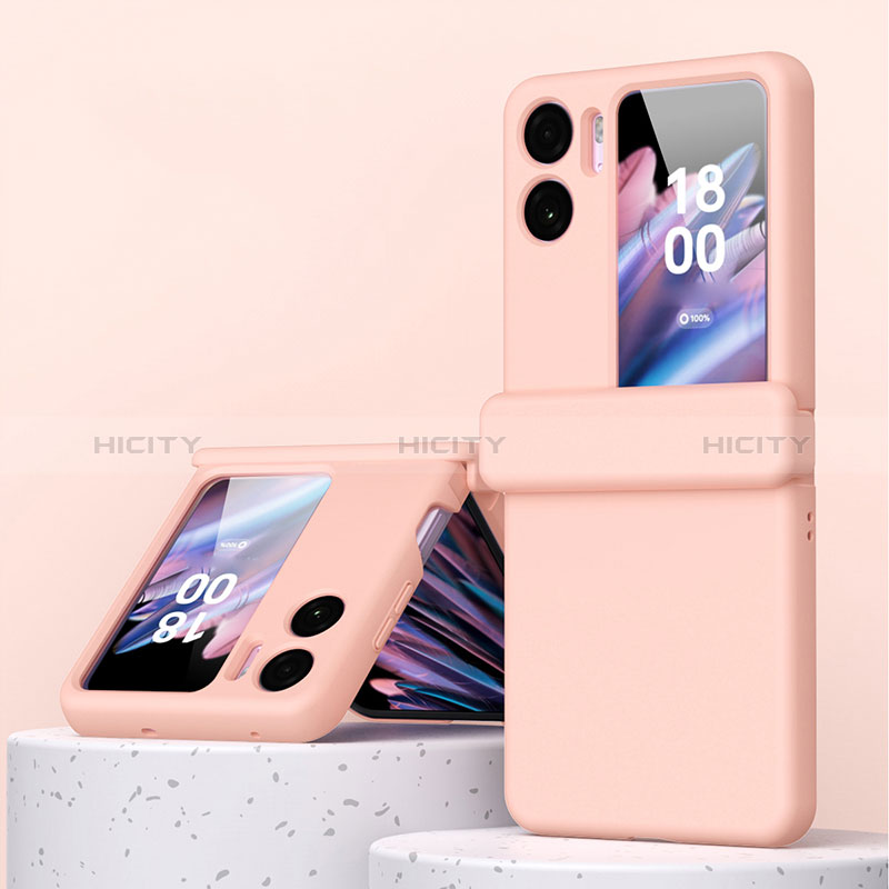 Custodia Plastica Rigida Cover Opaca Fronte e Retro 360 Gradi ZL6 per Oppo Find N2 Flip 5G Oro Rosa