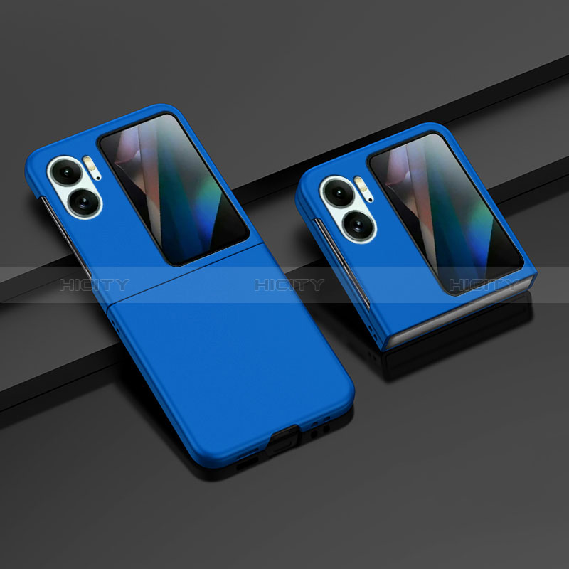 Custodia Plastica Rigida Cover Opaca Fronte e Retro 360 Gradi ZL8 per Oppo Find N2 Flip 5G Blu