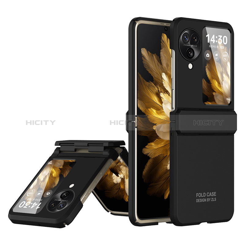 Custodia Plastica Rigida Cover Opaca Fronte e Retro 360 Gradi ZL9 per Oppo Find N3 Flip 5G Nero