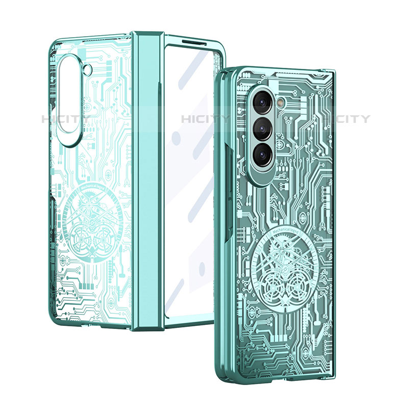 Custodia Plastica Rigida Cover Opaca Fronte e Retro 360 Gradi ZL9 per Samsung Galaxy Z Fold5 5G Verde