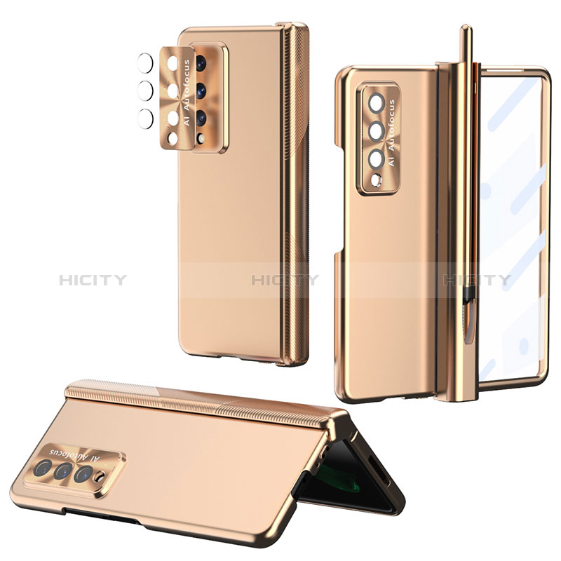 Custodia Plastica Rigida Cover Opaca H08 per Samsung Galaxy Z Fold3 5G Oro