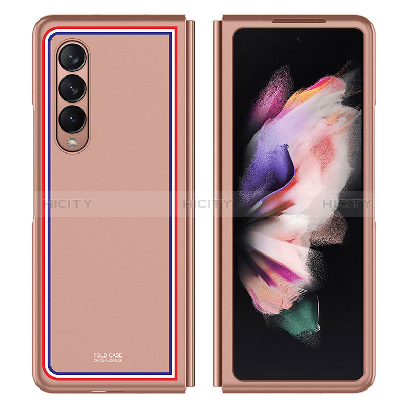 Custodia Plastica Rigida Cover Opaca P06 per Samsung Galaxy Z Fold3 5G Oro Rosa