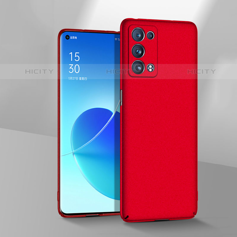 Custodia Plastica Rigida Cover Opaca per Oppo Reno6 Pro 5G Rosso