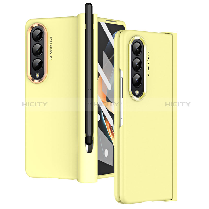 Custodia Plastica Rigida Cover Opaca R07 per Samsung Galaxy Z Fold3 5G Giallo