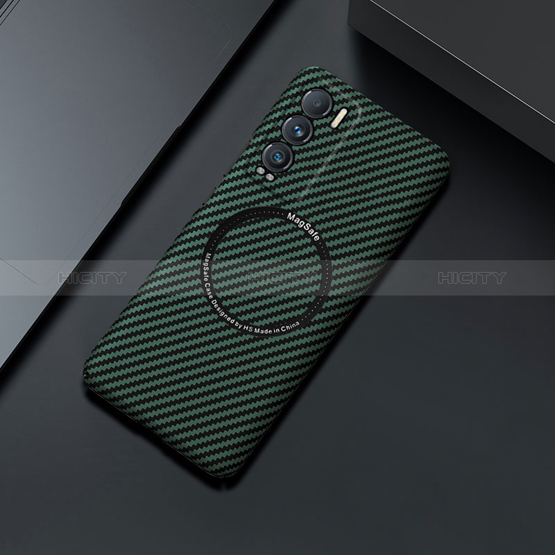 Custodia Plastica Rigida Cover Opaca Spigato con Mag-Safe Magnetic per Realme GT Master Explorer 5G Verde