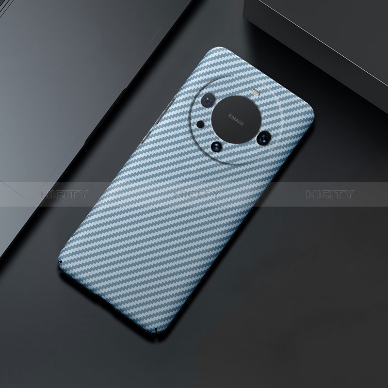 Custodia Plastica Rigida Cover Opaca Spigato per Huawei Mate 60 Pro Cielo Blu