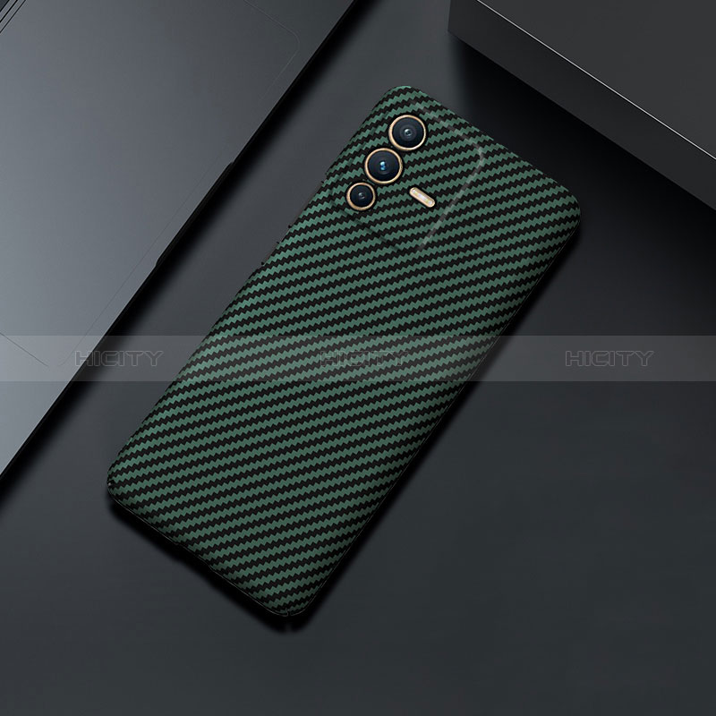 Custodia Plastica Rigida Cover Opaca Spigato per Vivo V23 Pro 5G Verde