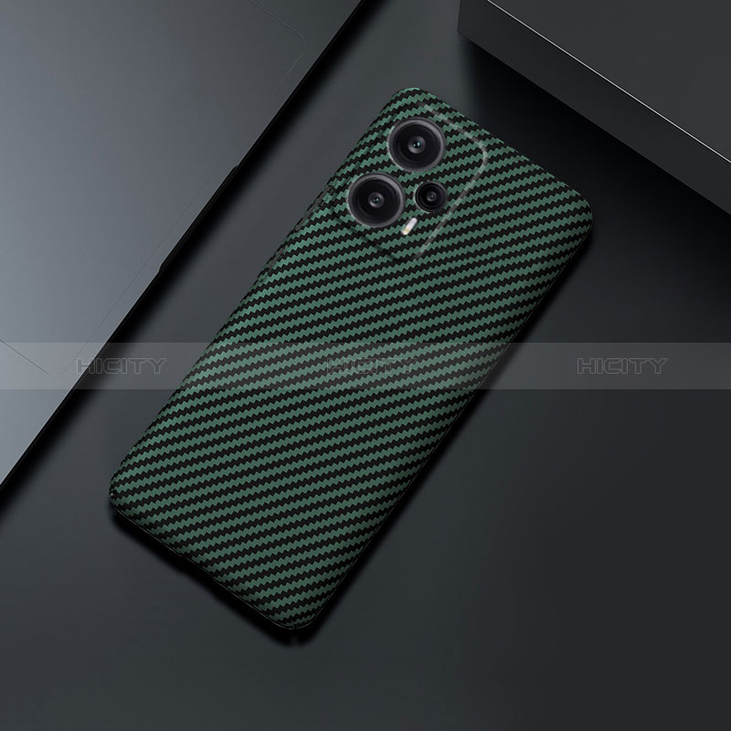 Custodia Plastica Rigida Cover Opaca Spigato per Xiaomi Poco F5 5G Verde