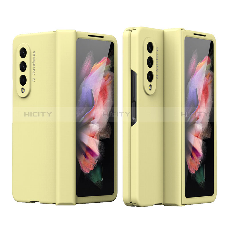 Custodia Plastica Rigida Cover Opaca T02 per Samsung Galaxy Z Fold3 5G Giallo