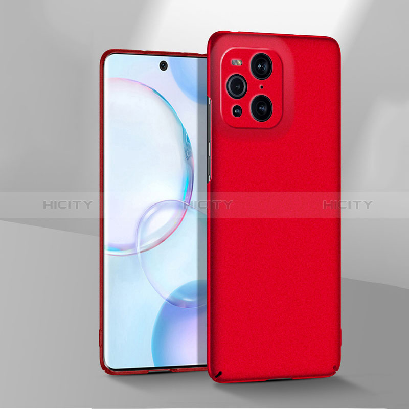 Custodia Plastica Rigida Cover Opaca YK2 per Oppo Find X3 5G Rosso