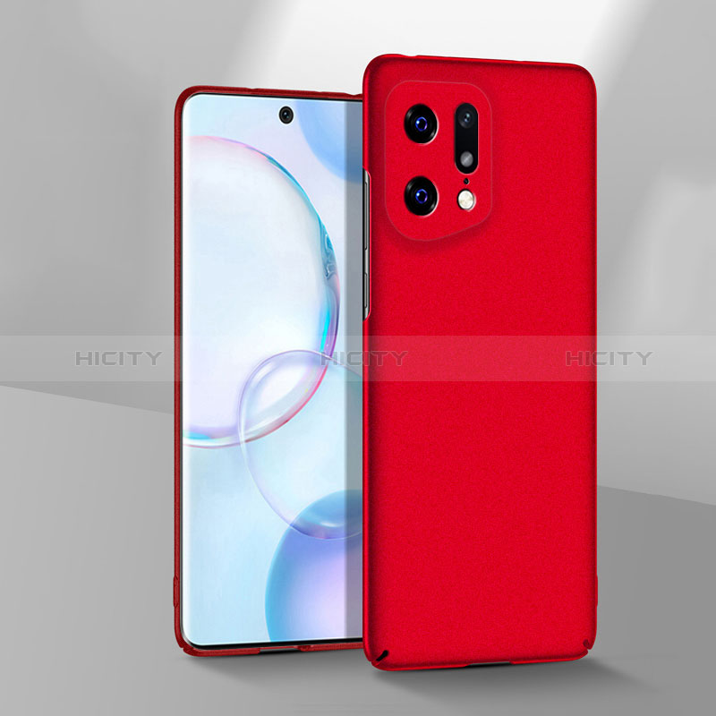 Custodia Plastica Rigida Cover Opaca YK3 per Oppo Find X5 5G Rosso