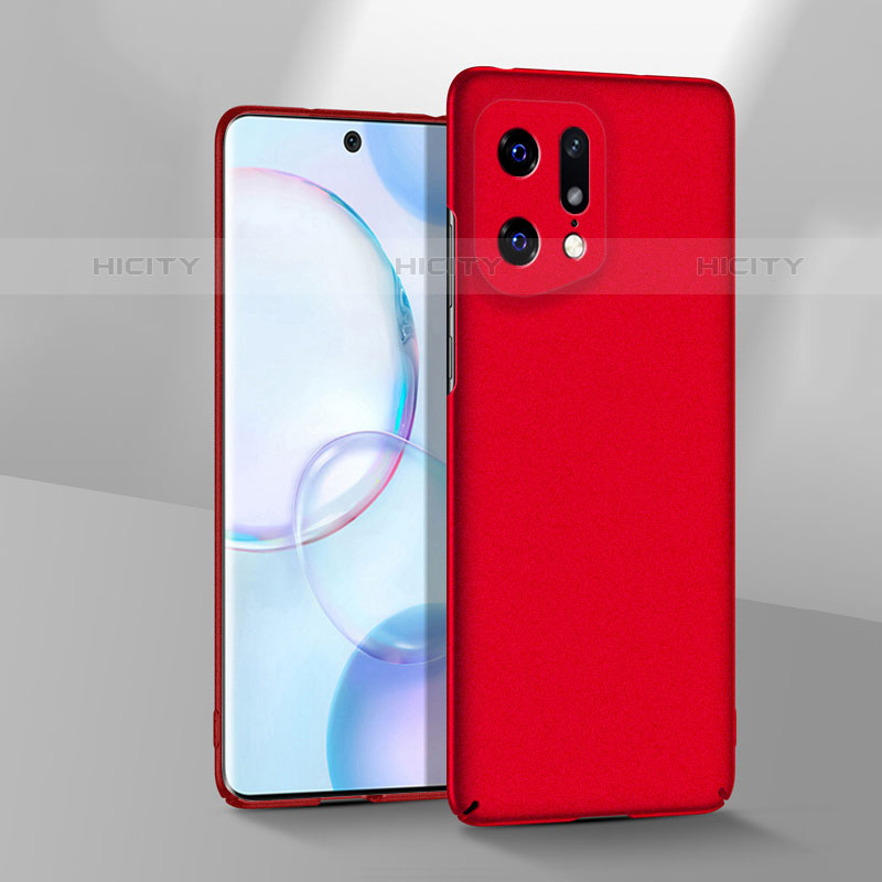 Custodia Plastica Rigida Cover Opaca YK3 per Oppo Find X5 Pro 5G Rosso