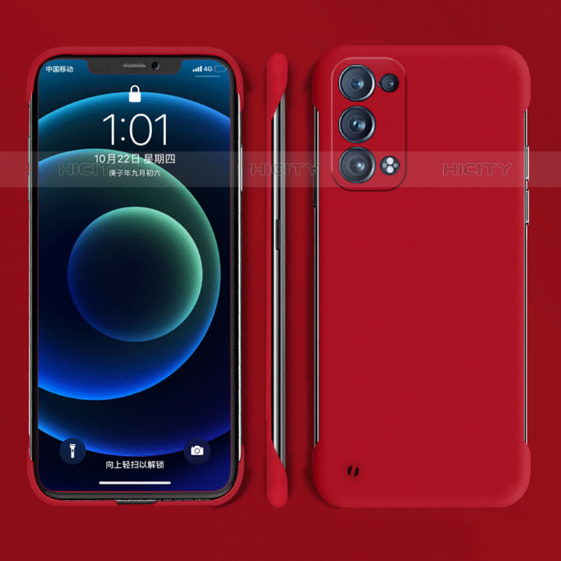 Custodia Plastica Rigida Cover Opaca YK4 per Oppo Reno6 Pro 5G Rosso